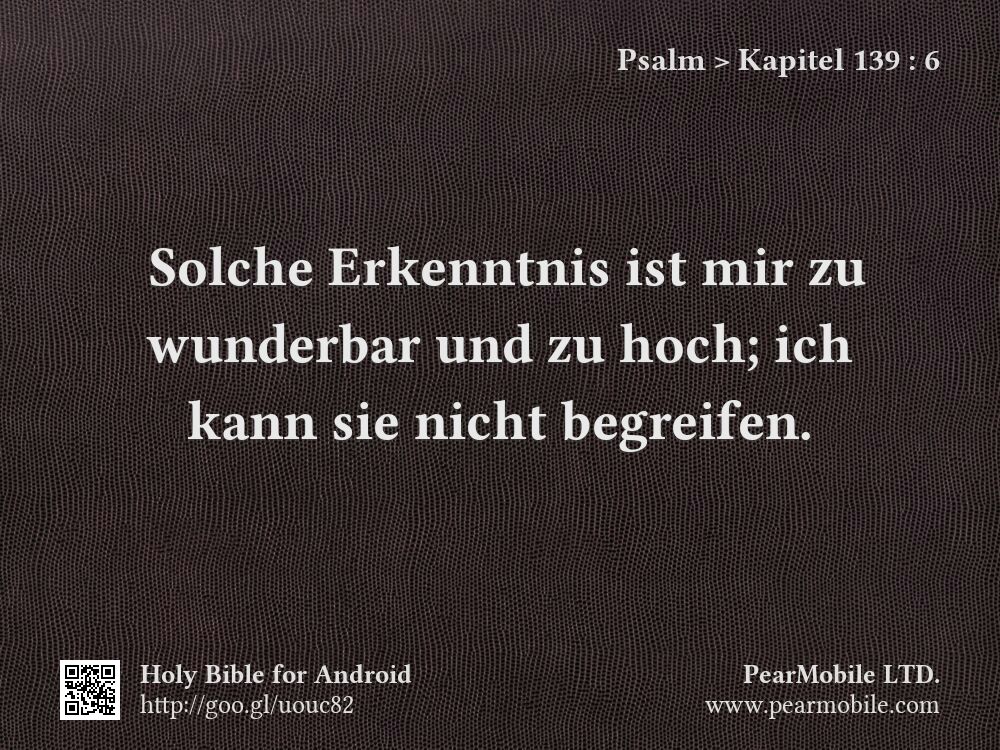 Psalm, Kapitel 139:6